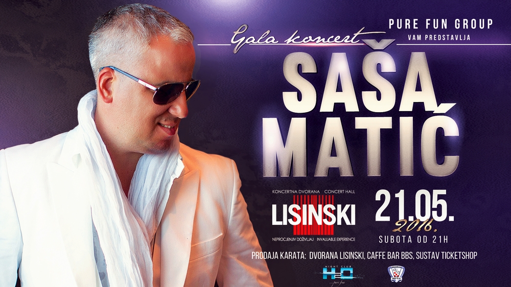 GALA KONCERT SAŠA MATIĆ Događanja Lisinski